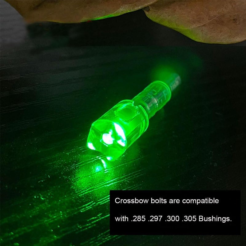 LightingU 12pcs Bolts Lighted Nocks with .285 .297 .300 .305 Bushings, High-Visibility LED Crossbow Accessories for Hunting On/Off Switch - Image 5